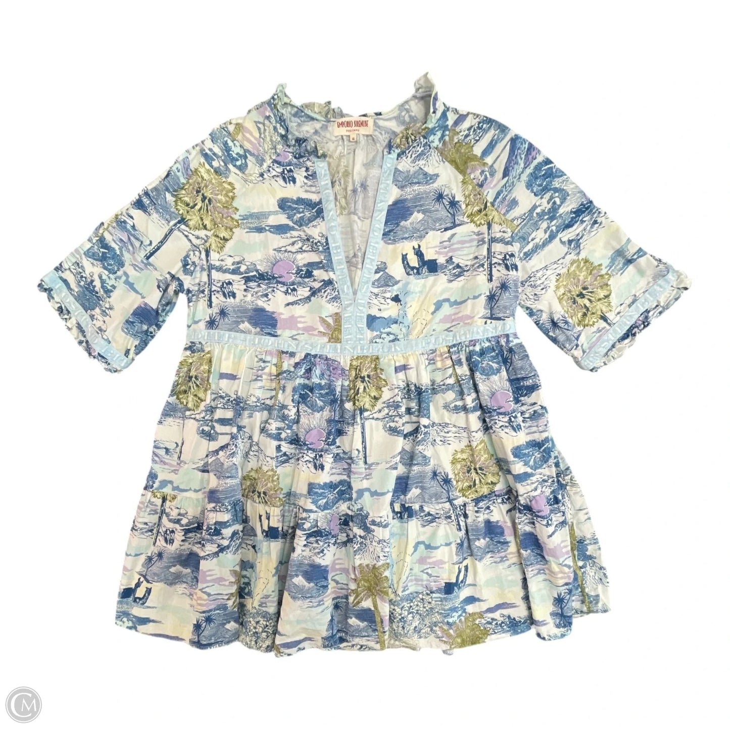 Dress Casual Short By EMPORIO SIRENUSE In Tropical Print, Size: L