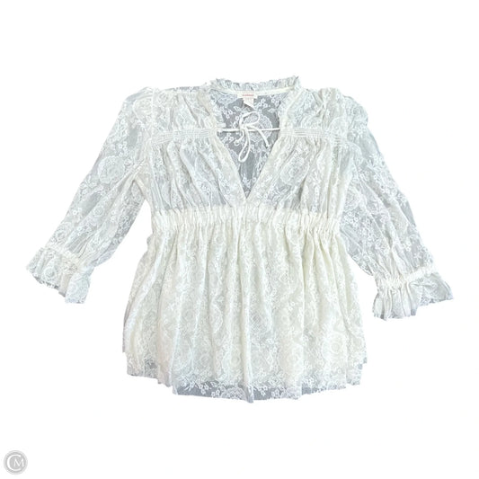 Blouse Long Sleeve By Sundance In Cream, Size: L