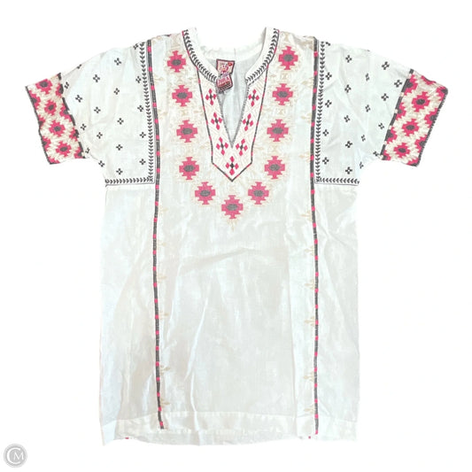 Dress Designer By Johnny Was In Pink & White, Size: L