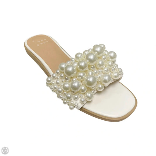 Sandals Flats By A New Day In Cream & Tan, Size: 6.5