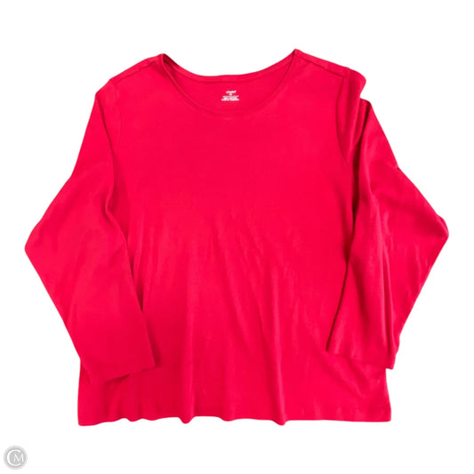 Top Long Sleeve Basic By Cj Banks In Red, Size: 3x