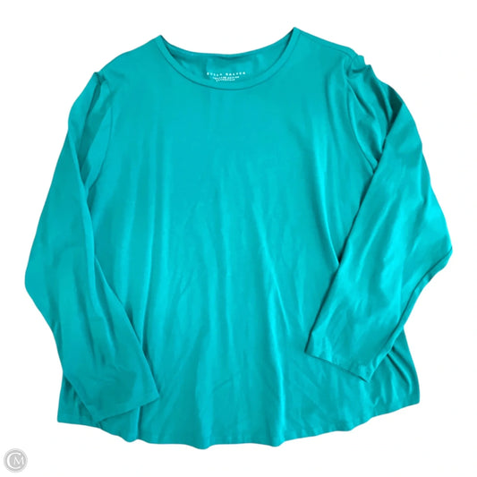 Top Long Sleeve Basic By Susan Graver In Green, Size: 2x