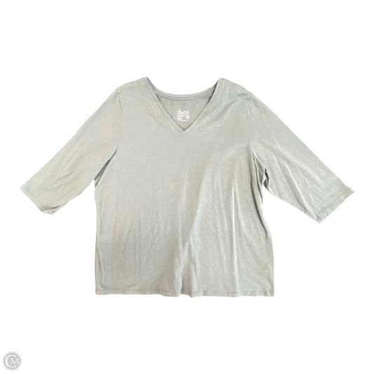 Top 3/4 Sleeve Basic By D&co. In Green, Size: 2x