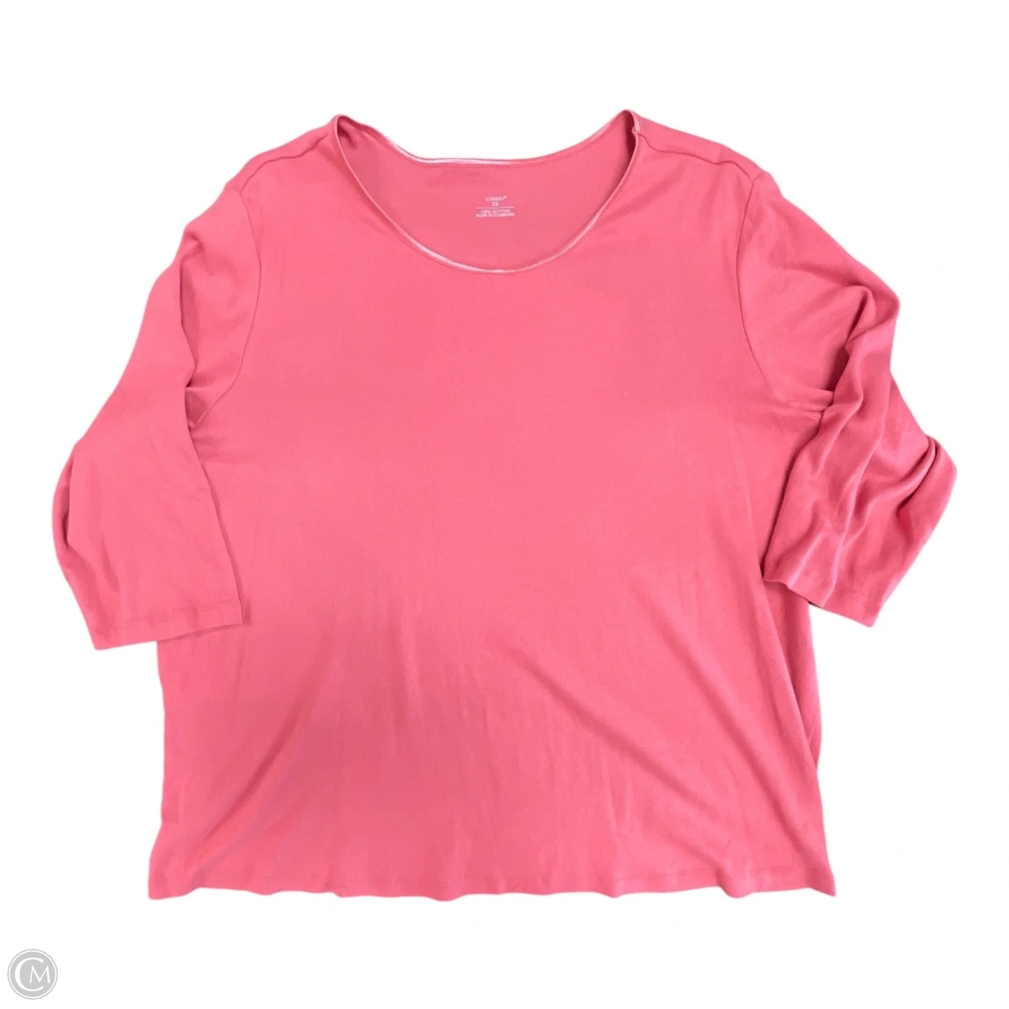 Top 3/4 Sleeve Basic By Cj Banks In Coral, Size: 3x
