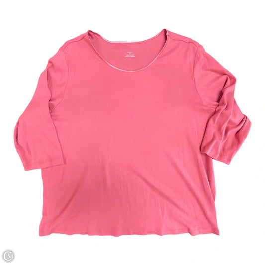 Top 3/4 Sleeve Basic By Cj Banks In Coral, Size: 3x