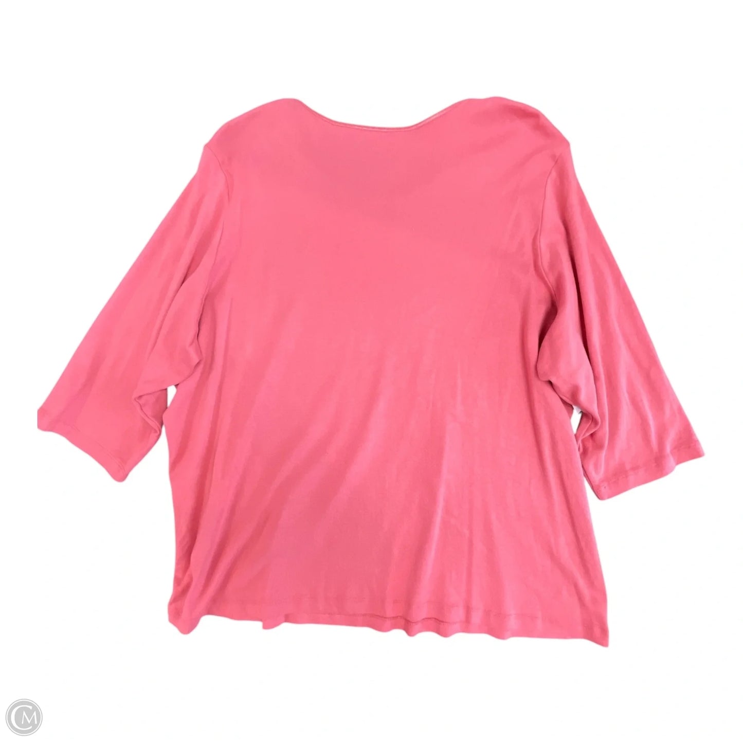 Top 3/4 Sleeve Basic By Cj Banks In Coral, Size: 3x