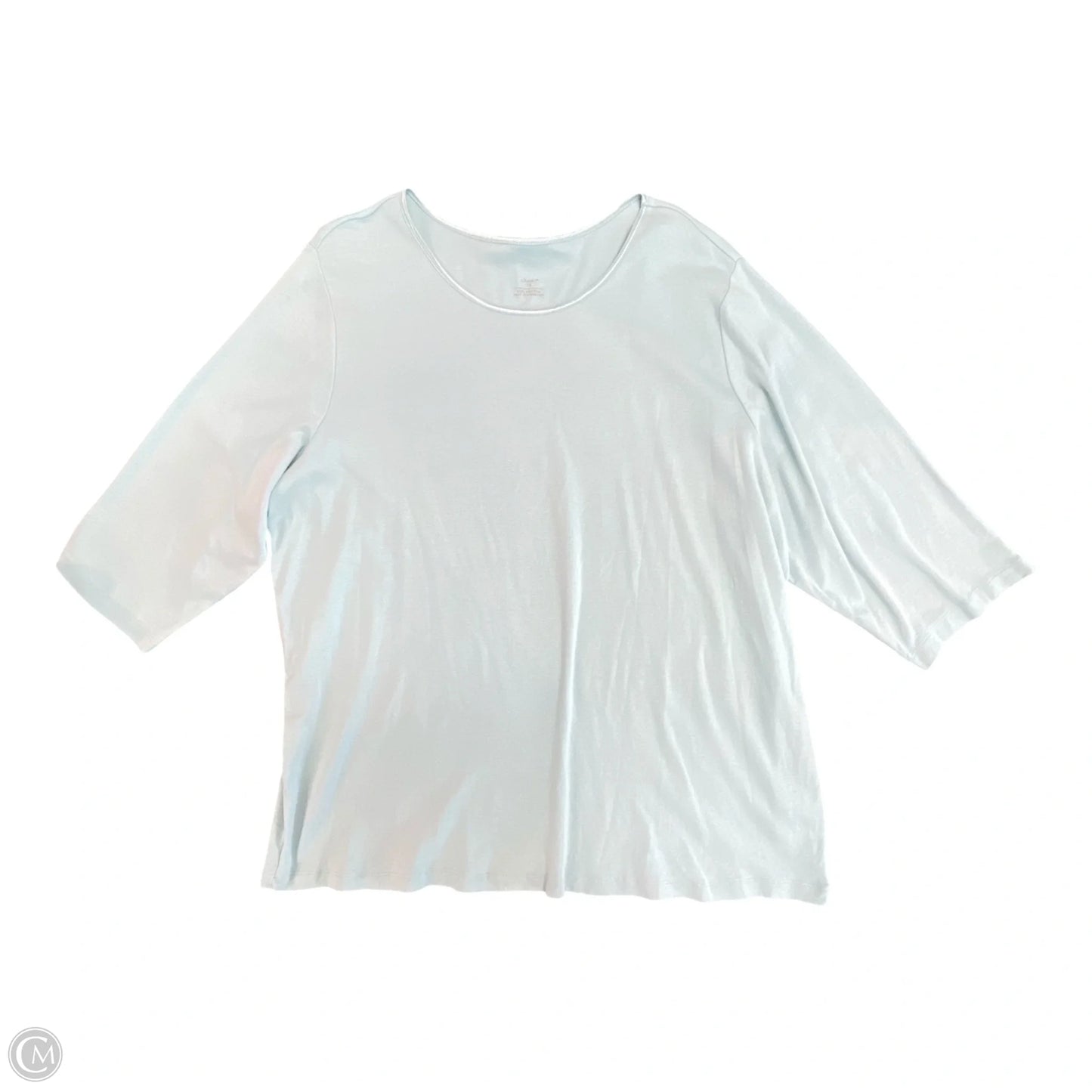 Top 3/4 Sleeve Basic By Cj Banks In Blue, Size: 3x