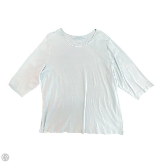 Top 3/4 Sleeve Basic By Cj Banks In Blue, Size: 3x