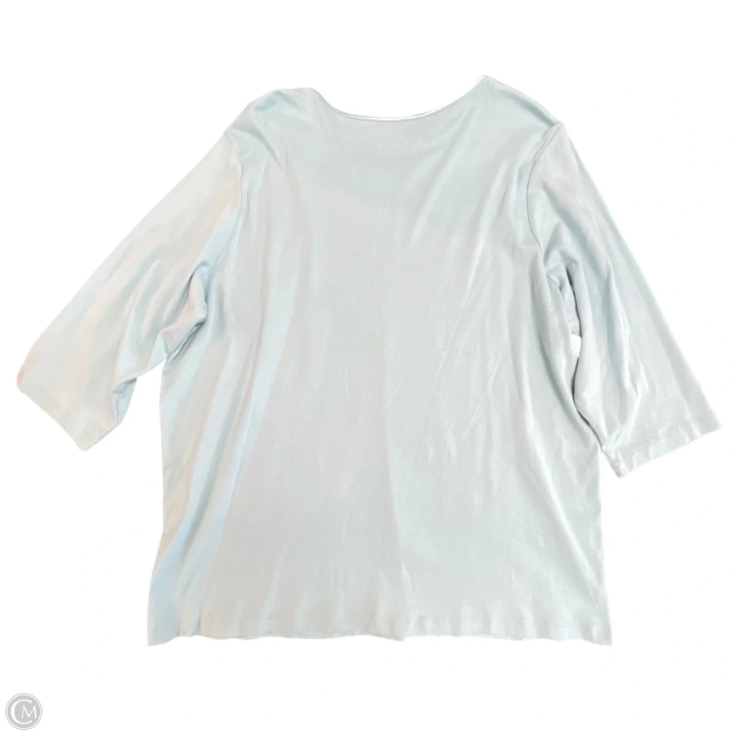 Top 3/4 Sleeve Basic By Cj Banks In Blue, Size: 3x