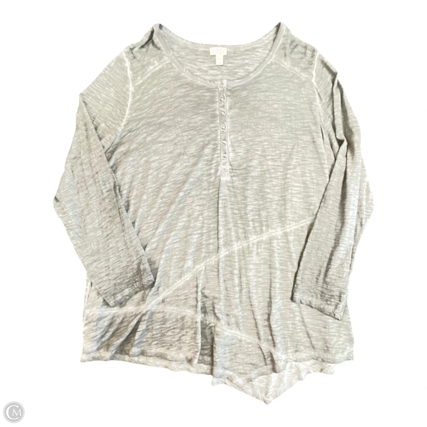 Top Long Sleeve By Logo In Taupe, Size: 2x