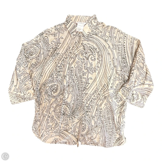 Top 3/4 Sleeve Designer By Max Mara In Black & Tan, Size: L