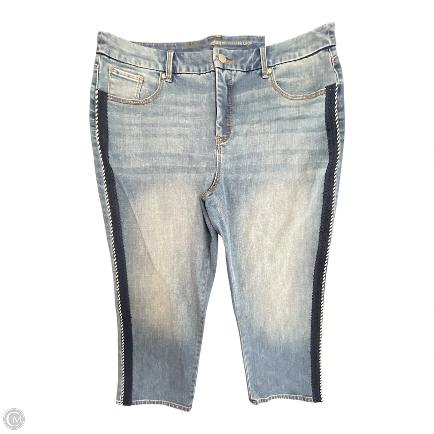 Jeans Cropped By Chicos In Blue Denim, Size: Xlp