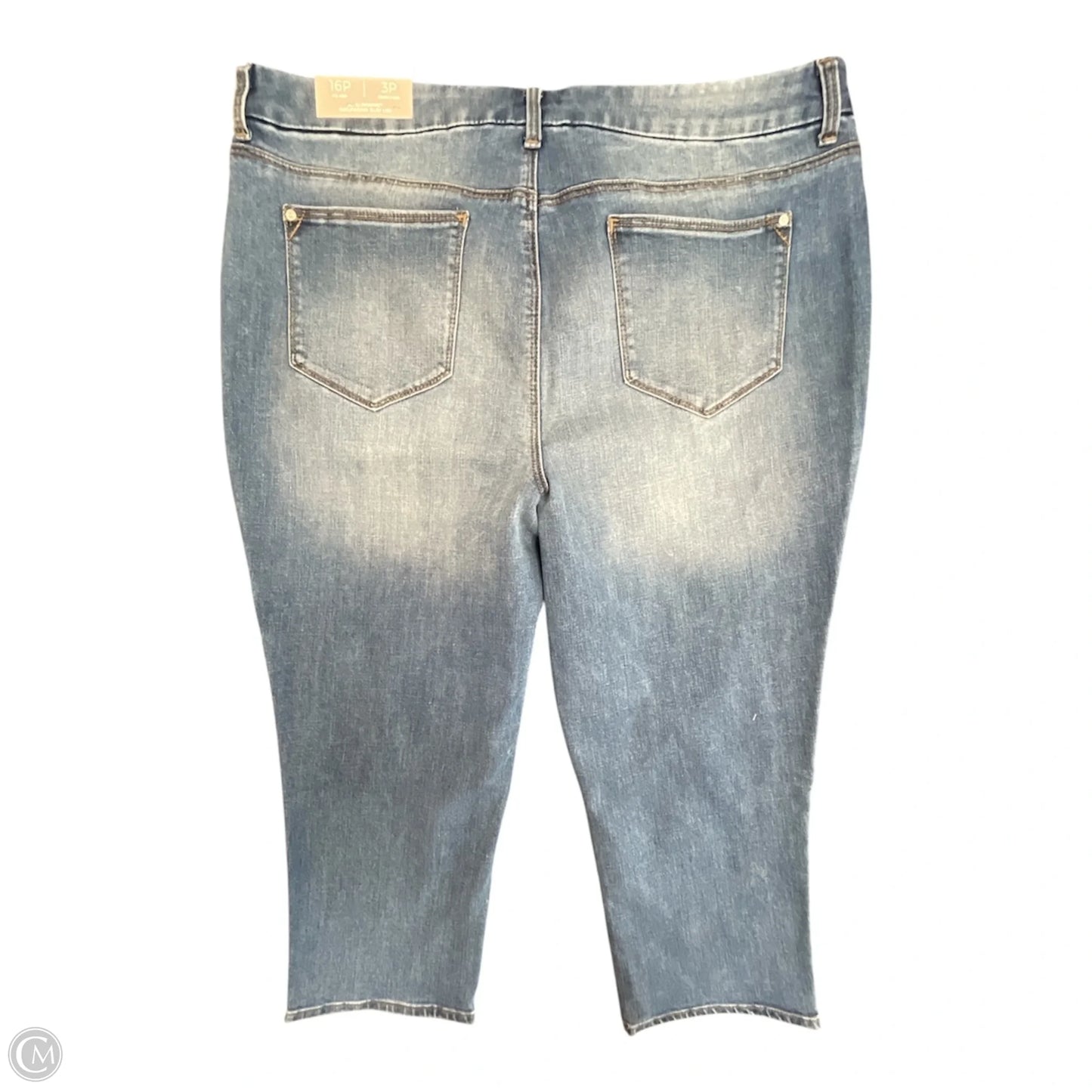 Jeans Cropped By Chicos In Blue Denim, Size: Xlp