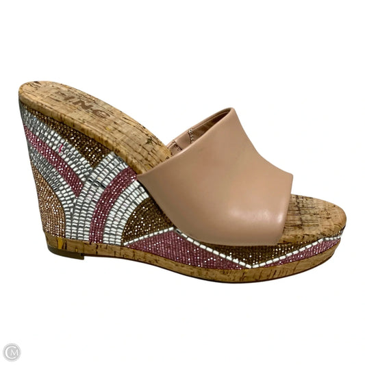 Sandals Heels Wedge By Inc In Multi-colored, Size: 7.5