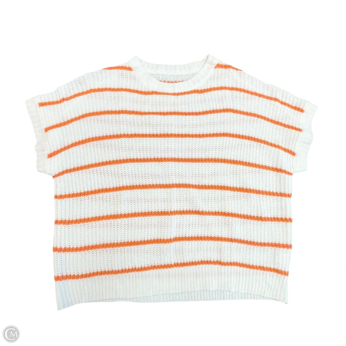 Sweater Short Sleeve By Clothes Mentor In Striped Pattern, Size: M