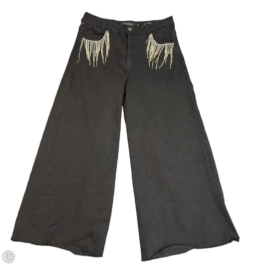 Jeans Cropped By Lucky & Blessed In Black Denim, Size: L