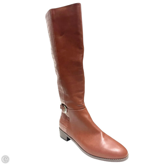 Boots Mid-calf Flats By Isaac Mizrahi In Brown, Size: 10