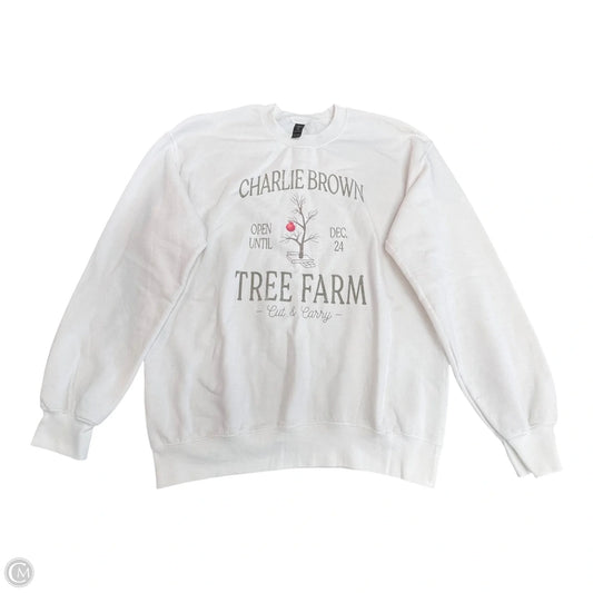 Sweatshirt Crewneck By Gildan In White, Size: M