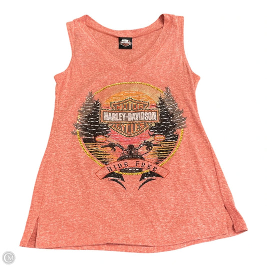 Top Sleeveless By Harley Davidson In Coral, Size: M
