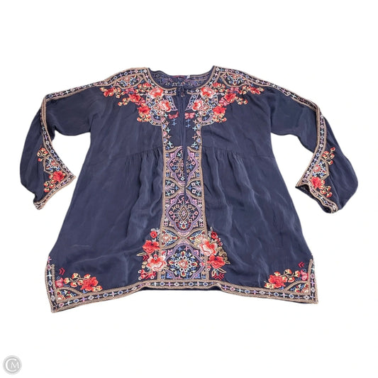 Tunic Designer By Johnny Was In Floral Print, Size: L