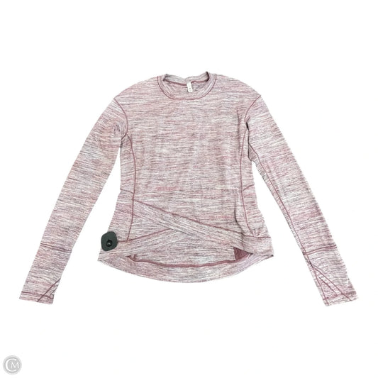 Athletic Top Long Sleeve Crewneck By Lululemon In Red & White, Size: M