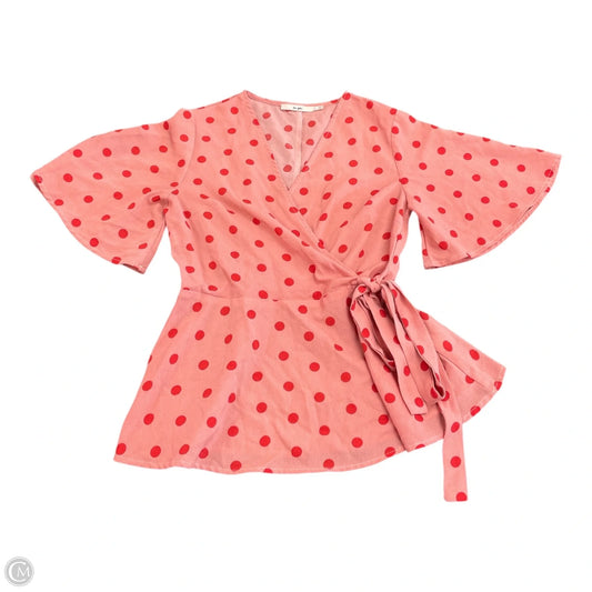 Blouse Short Sleeve By Mi Ami In Polkadot Pattern, Size: S