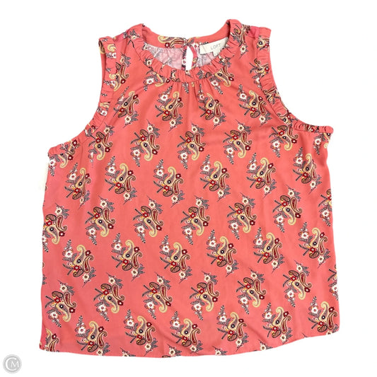 Blouse Sleeveless By Loft In Paisley Print, Size: Xl