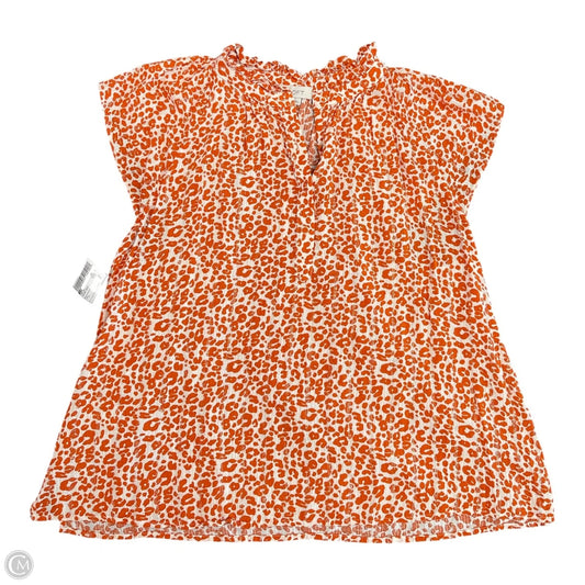 Top Short Sleeve By Loft In Animal Print, Size: L