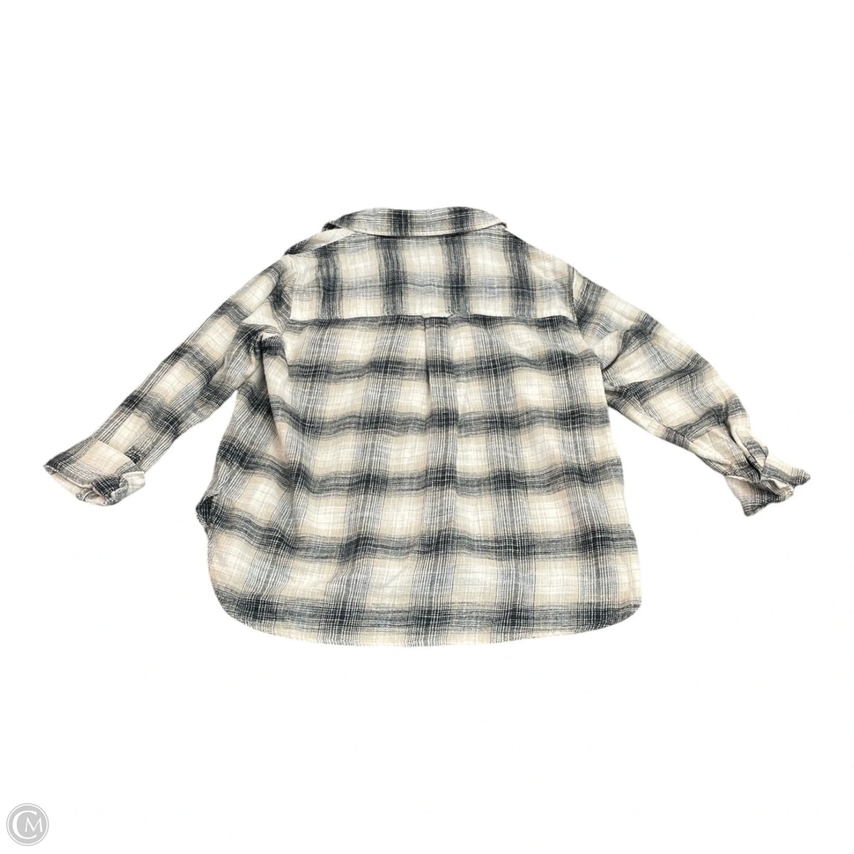 Top Long Sleeve By American Eagle In Plaid Pattern, Size: L
