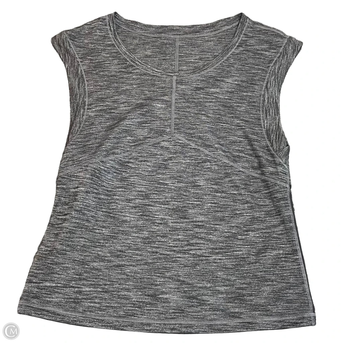 Athletic Top Short Sleeve By Lululemon In Grey, Size: M