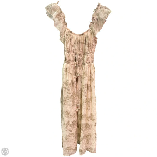Dress Casual Midi By En Saison In Cream & Green, Size: Xs
