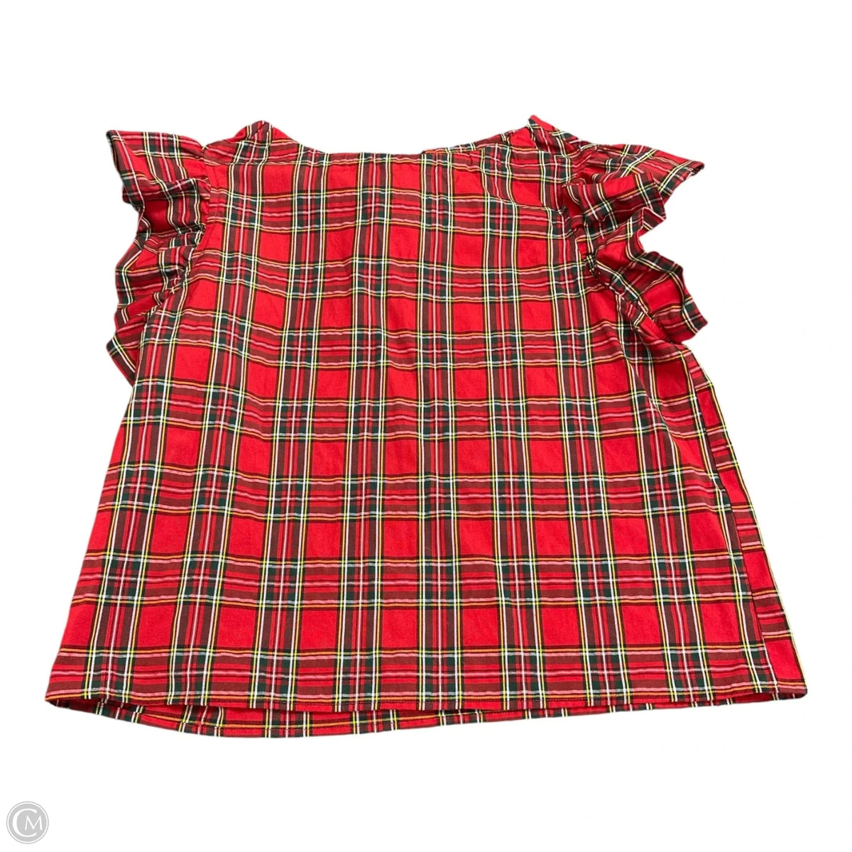 Top Short Sleeve By Entro In Plaid Pattern, Size: L