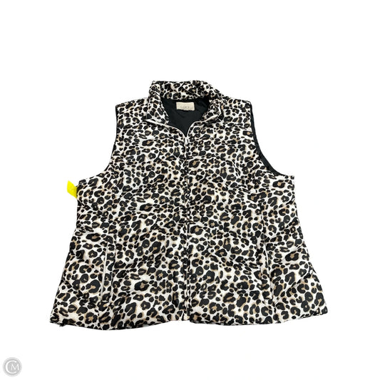 Vest Puffer & Quilted By Loft In Animal Print, Size: Xl