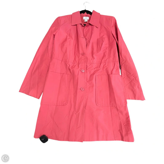 Coat Trench Coat By Loft In Coral, Size: L