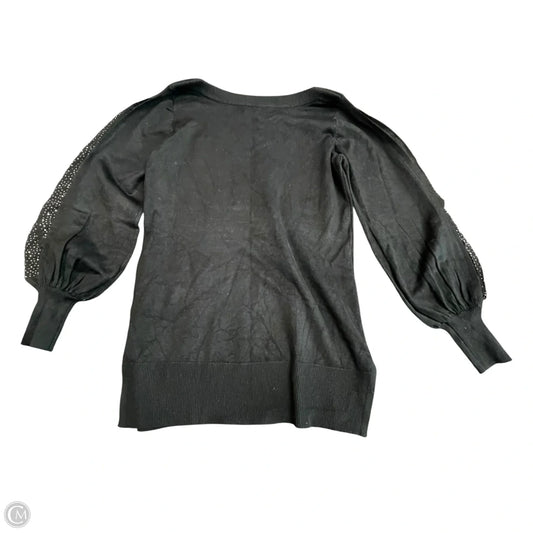 Top Long Sleeve By Cable And Gauge In Black & Silver, Size: S