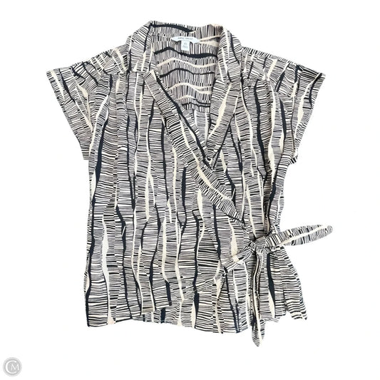 Top Short Sleeve By Nine West Apparel In Black & Tan, Size: Xs
