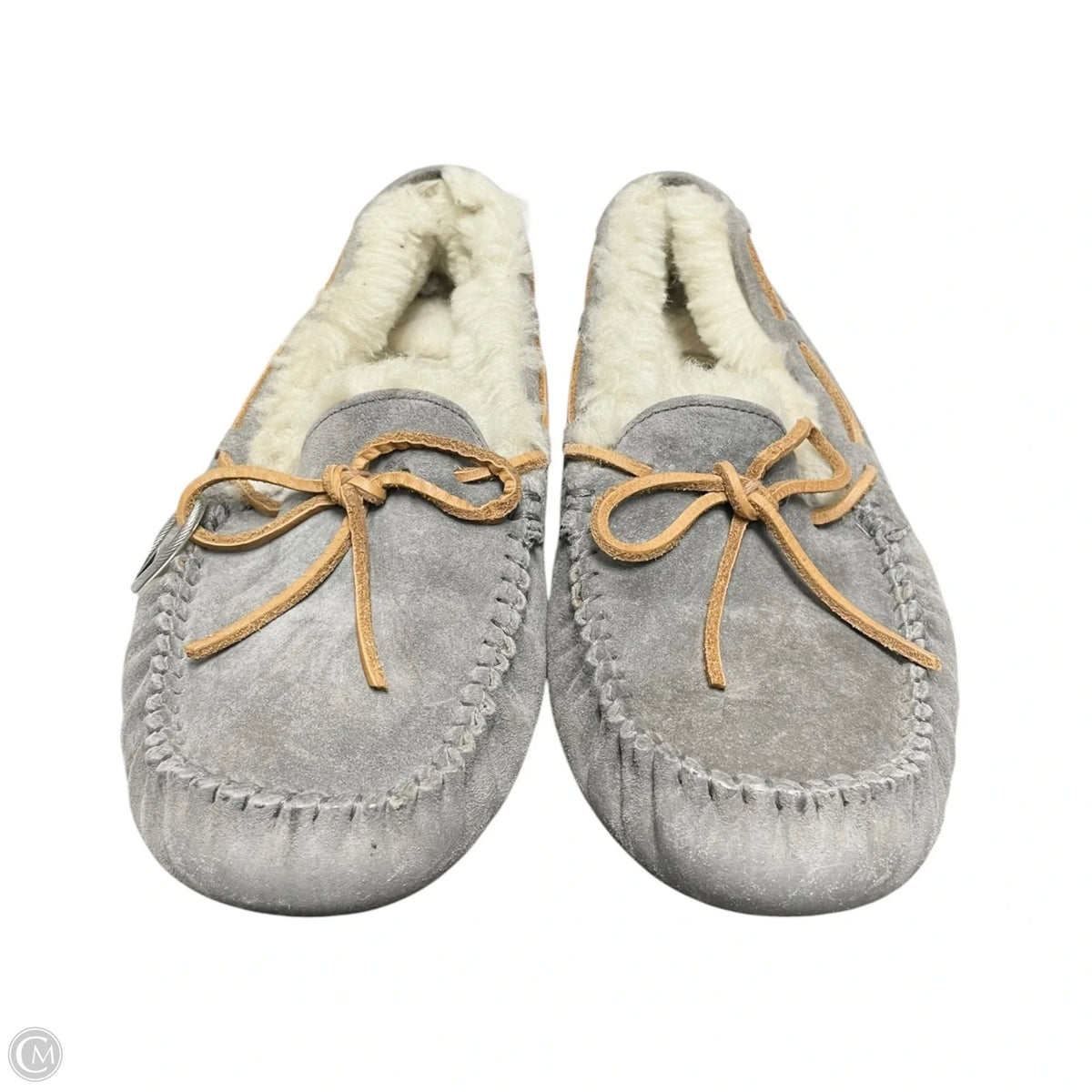 Slippers Designer By Ugg In Grey, Size: 8