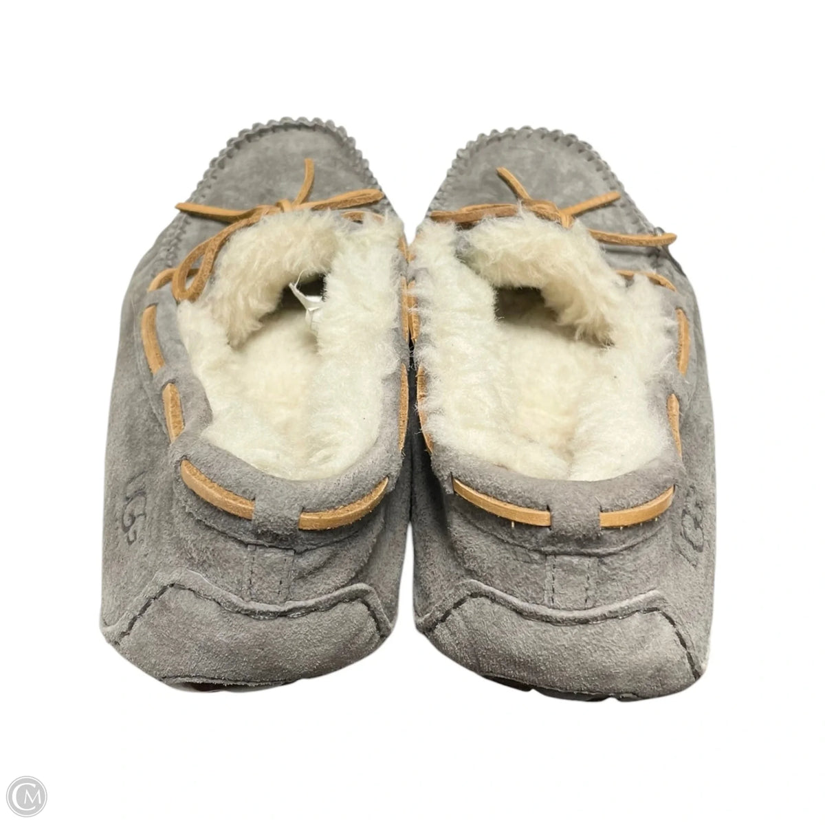 Slippers Designer By Ugg In Grey, Size: 8