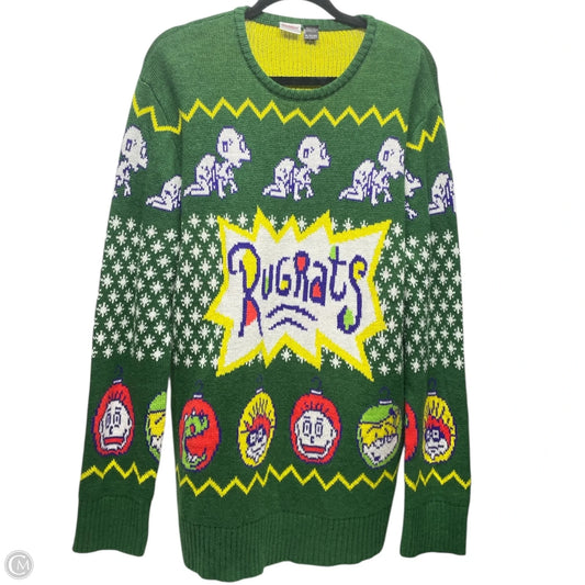 Sweater By Clothes Mentor In Green & White, Size: Xl