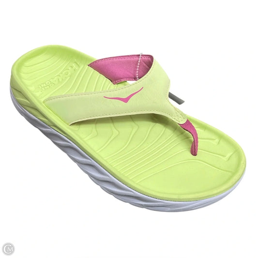 Sandals Heels Platform By Hoka In Green & Pink, Size: 8