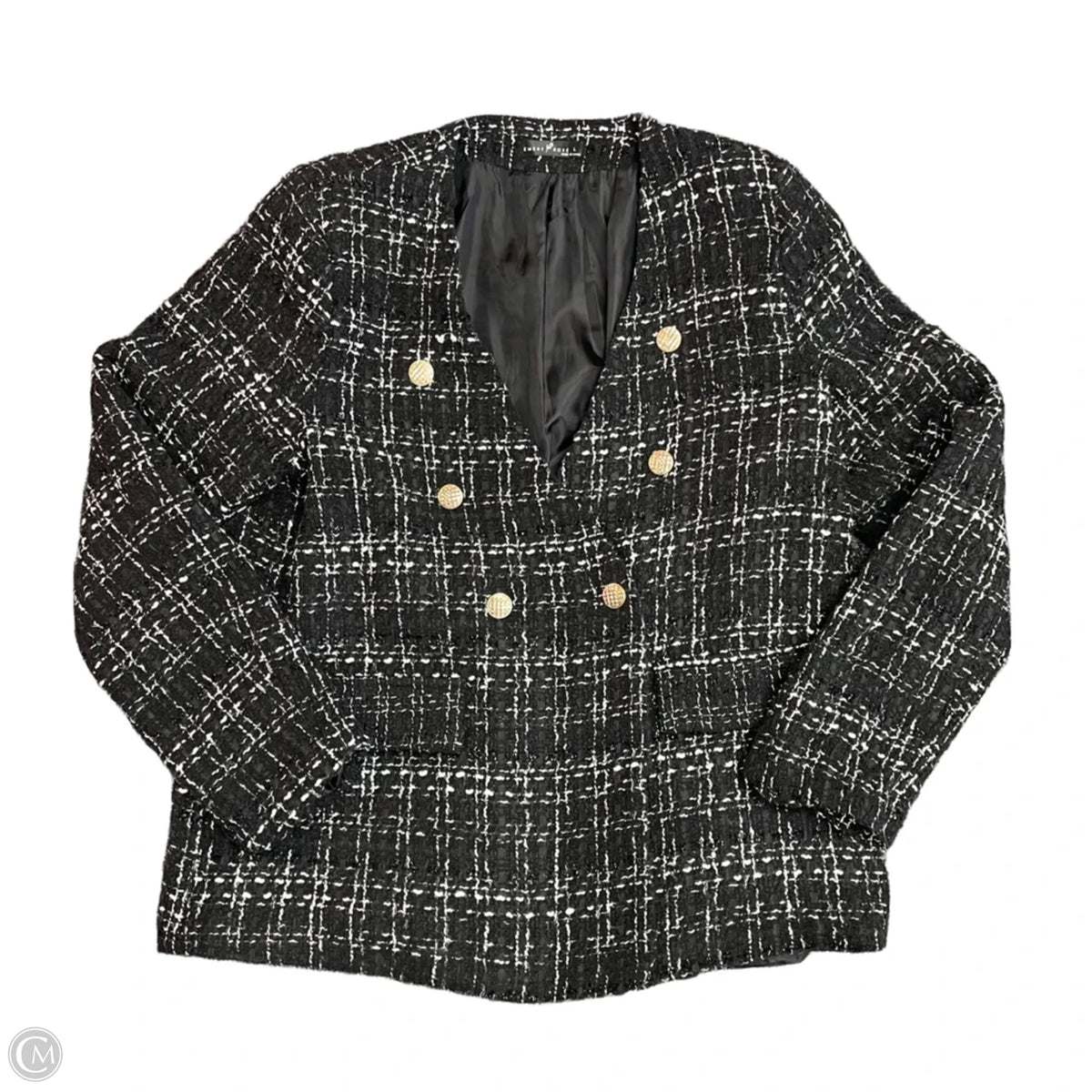 Blazer By Emery Rose In Black & White, Size: L