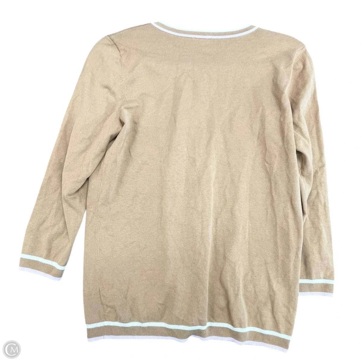 Sweater Cardigan By Talbots In Tan, Size: S