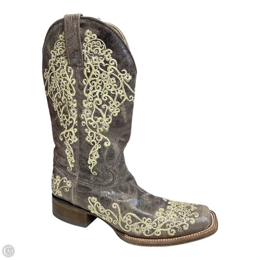 Boots Western By Corral In Brown & Cream, Size: 8.5