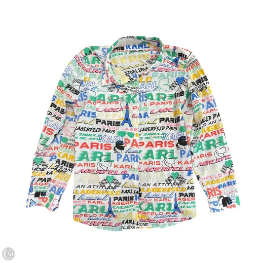 Blouse Designer By Karl Lagerfeld In Multi-colored, Size: Xl