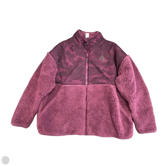 Jacket Fleece By Reebok In Maroon, Size: Xxl
