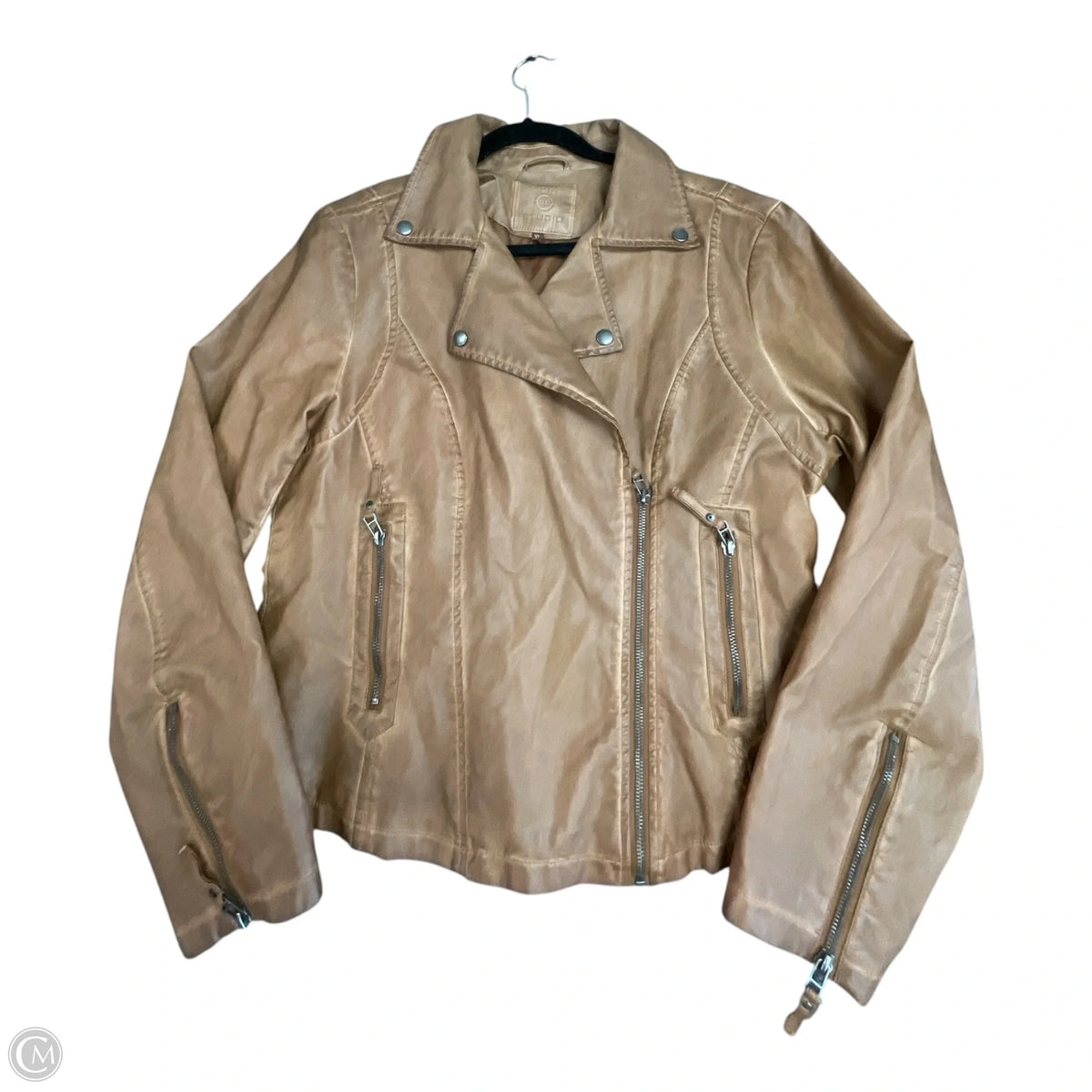 Jacket Moto By Max Studio In Brown, Size: Xl