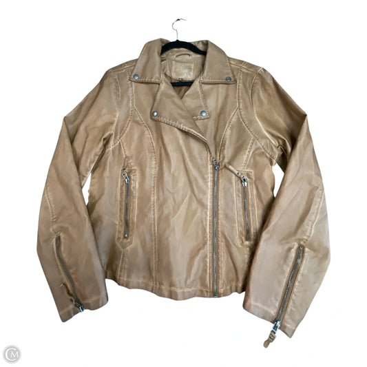 Jacket Moto By Max Studio In Brown, Size: Xl