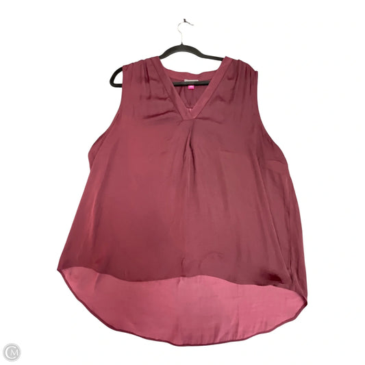 Blouse Sleeveless By Vince Camuto In Maroon, Size: Xl