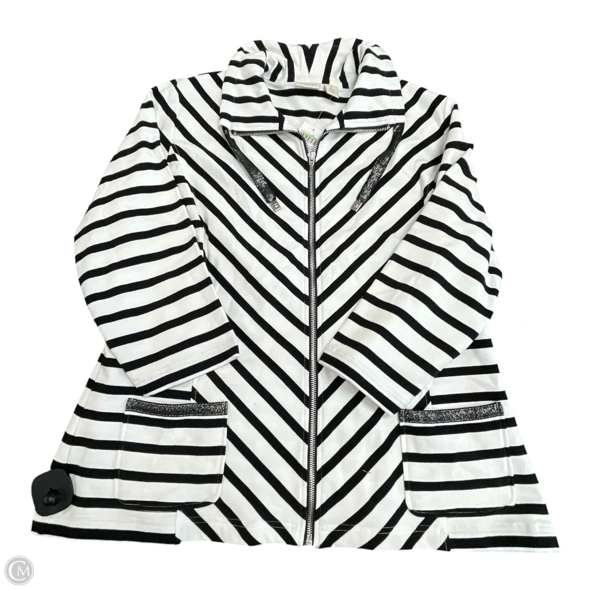 Jacket Other By Chicos In Striped Pattern, Size: L