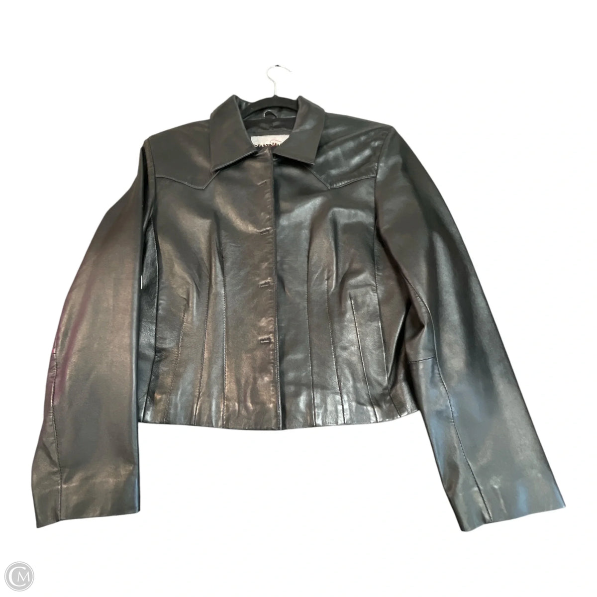 Jacket Leather By Saguaro West In Black, Size: M